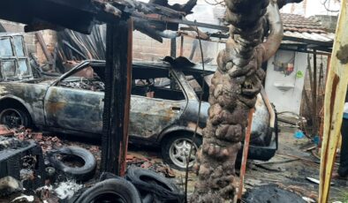 Milas Kırcağız’da 80 yaşındaki adamın hem evi hem otomobili kül oldu