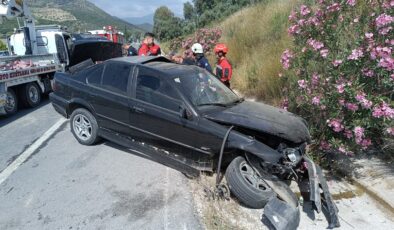 Milas-Söke Yolunda Kontrolden Çıkan Otomobil Takla Attı: Sürücü Ağır Yaralı