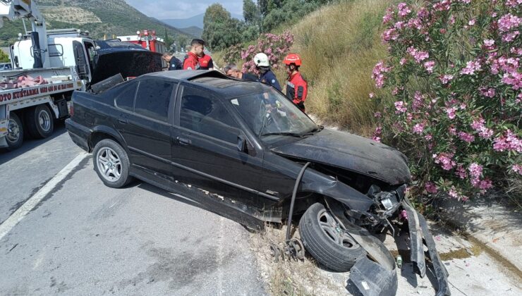Milas-Söke Yolunda Kontrolden Çıkan Otomobil Takla Attı: Sürücü Ağır Yaralı
