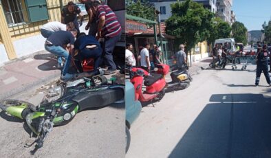 Milas’ta Kampüs Cafe Önündeki Trafik Kazasında İki Motosiklet Sürücüsü Hafif Yaralandı