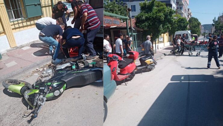 Milas’ta Kampüs Cafe Önündeki Trafik Kazasında İki Motosiklet Sürücüsü Hafif Yaralandı