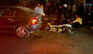 Milas’ta Elektrikli Bisiklet ile Otomobilin Korkutan Kazası
