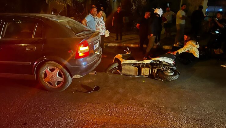 Milas’ta Elektrikli Bisiklet ile Otomobilin Korkutan Kazası
