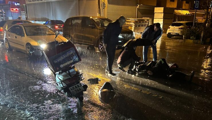 Milas’ta Yağışlı Havada Motosiklet Kazası: Sürücü Hafif Yaralandı