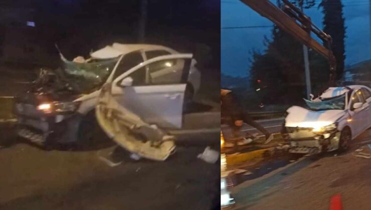 Milas’ta Trafik Kazası: Kontrolden Çıkan Araç Hurdaya Döndü