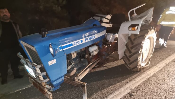 Milas Bodrum Karayolunda Faciadan Dönüldü: Kamyon Traktöre Arkadan Çarptı