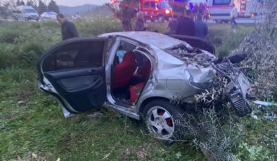 Milas’ta Otomobil Tarlaya Uçtu 1’i Ağır 3 Kişi Yaralandı