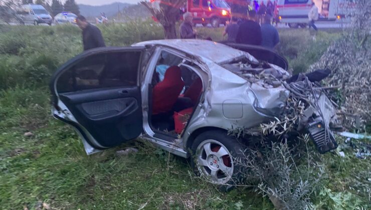 Milas’ta Otomobil Tarlaya Uçtu 1’i Ağır 3 Kişi Yaralandı