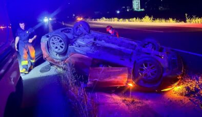 Milas-Söke Yolunda Kontrolden Çıkan Araç Takla Attı: 1 Yaralı