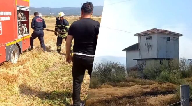 Milas’ta Elektrik Trafosundan Çıkan Yangın Tarlaya Sıçradı
